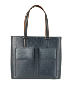 Mat Wilwood Tote, Leather, Blue, TH0072, 2*